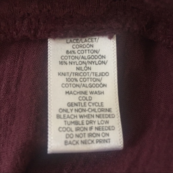 Ann Taylor LOFT Burgundy Lace Front Top Size XS - Picture 5 of 5